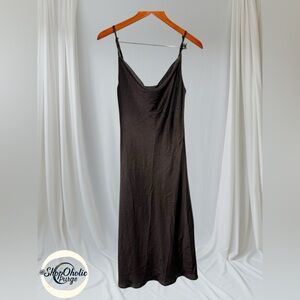 Scandal Italy Black Slip Dress with Adjustable Straps Size M